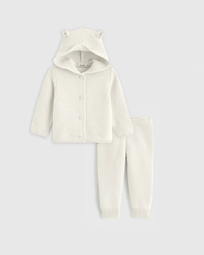 100% Organic Cotton Sweater Set - 0-3M / Ivory