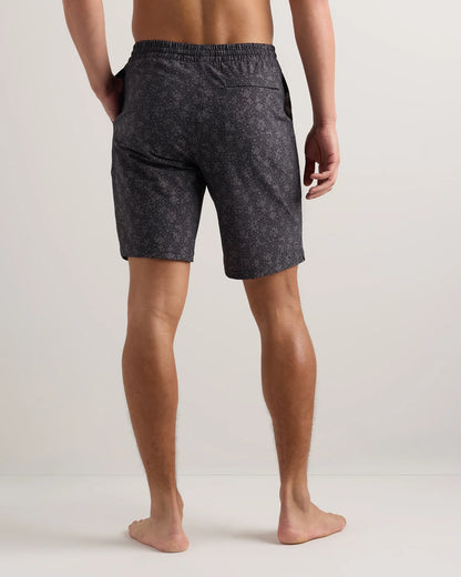 Italian Swim Trunks - 9" - S / Navy Palms