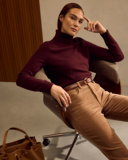 Organic Stretch Corduroy Straight Leg Pants - 0 / Espresso