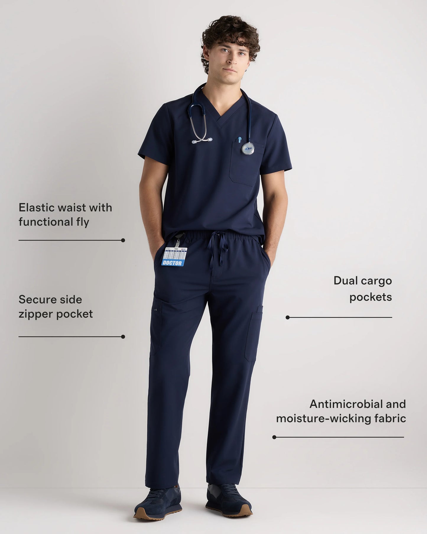 AeraFlex Scrub Cargo Pants - S / Bold Black