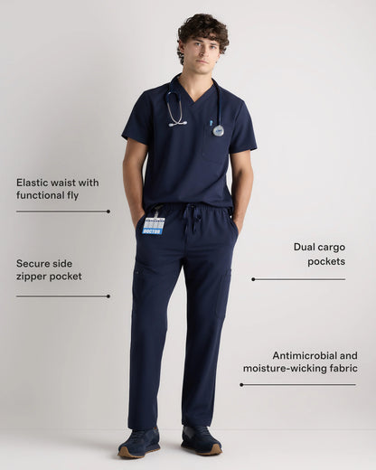 AeraFlex Scrub Cargo Pants - S / Bold Black