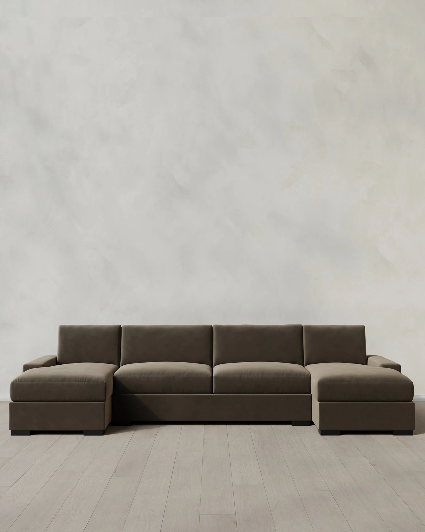 Stillman U Sectional in Performance Velvet - One Size / Java