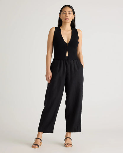 100% European Linen Pants - XS / White