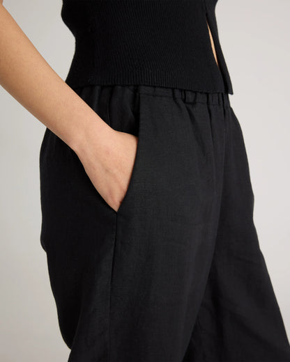 100% European Linen Pants - XS / White