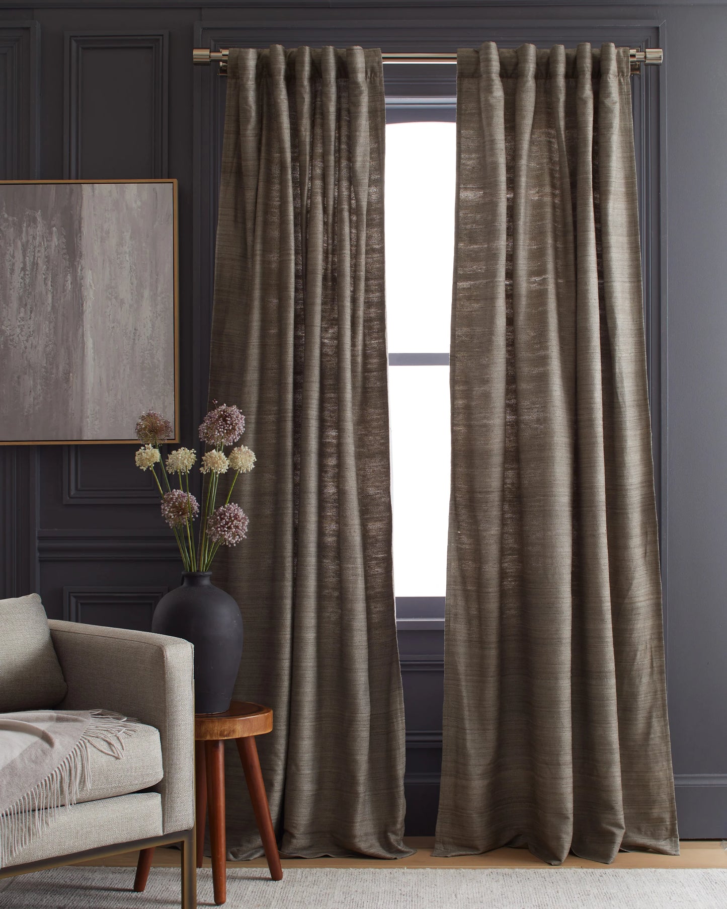 Raw Silk Curtain - Single Panel - 48x84 / Ivory