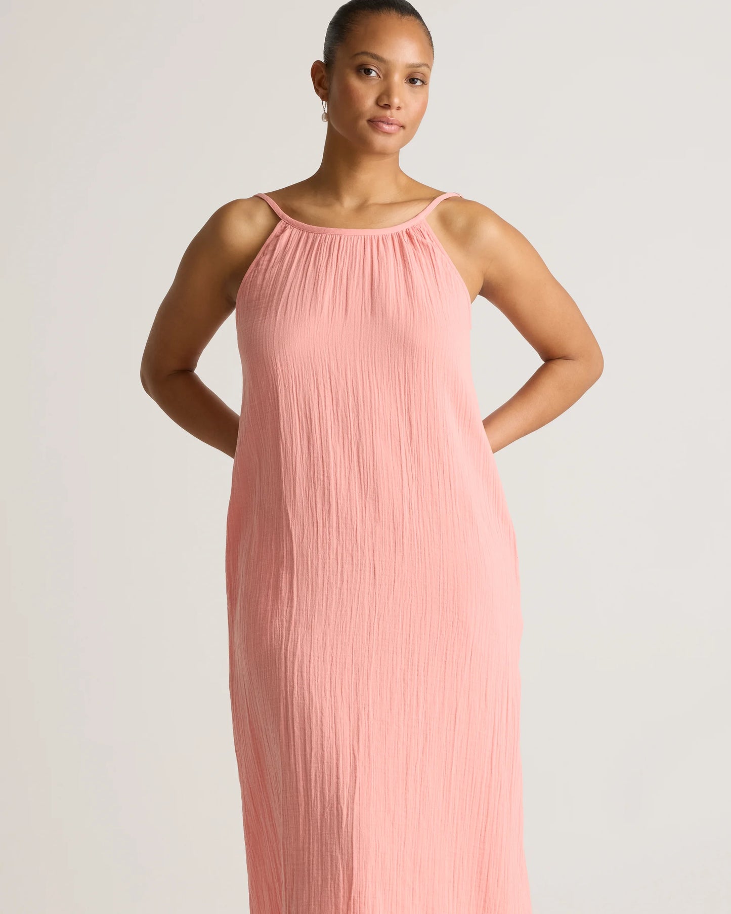 100% Organic Cotton Gauze Sleeveless Maxi Dress - XS / Spiced Orange