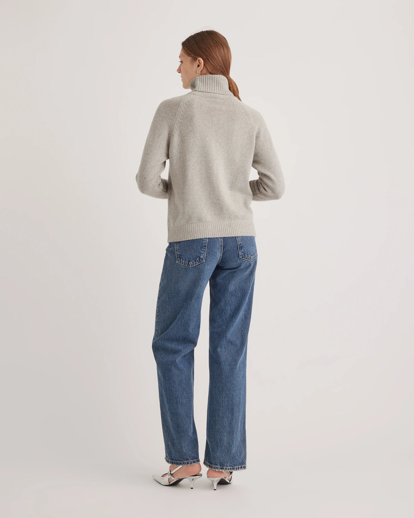 100% Yak Wool Turtleneck Sweater - XS / Heather Brown