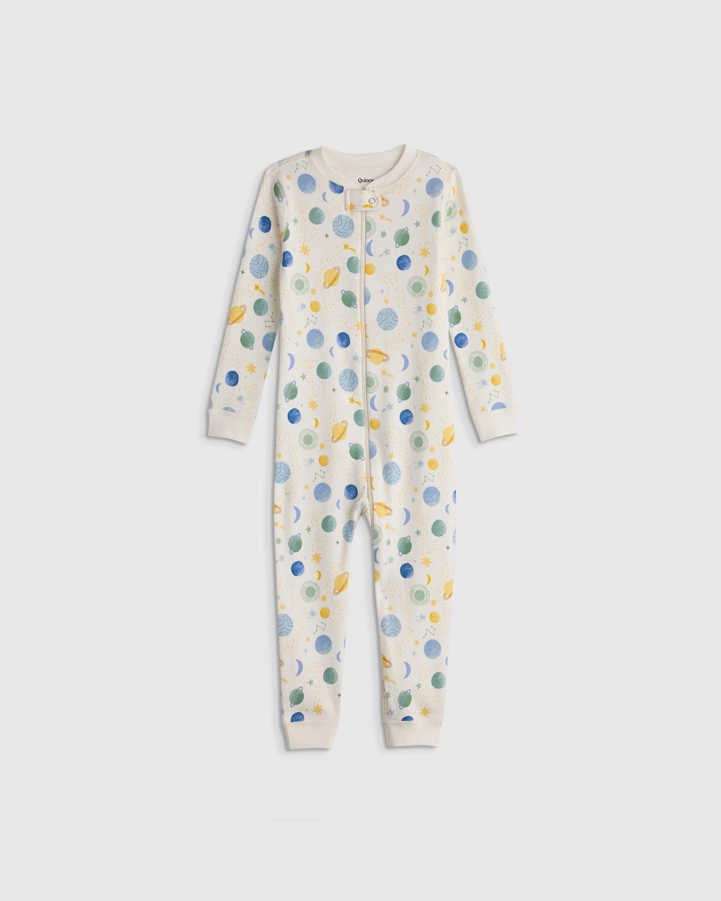 100% Organic Cotton One Piece Pajama - 2T / Navy Stripe