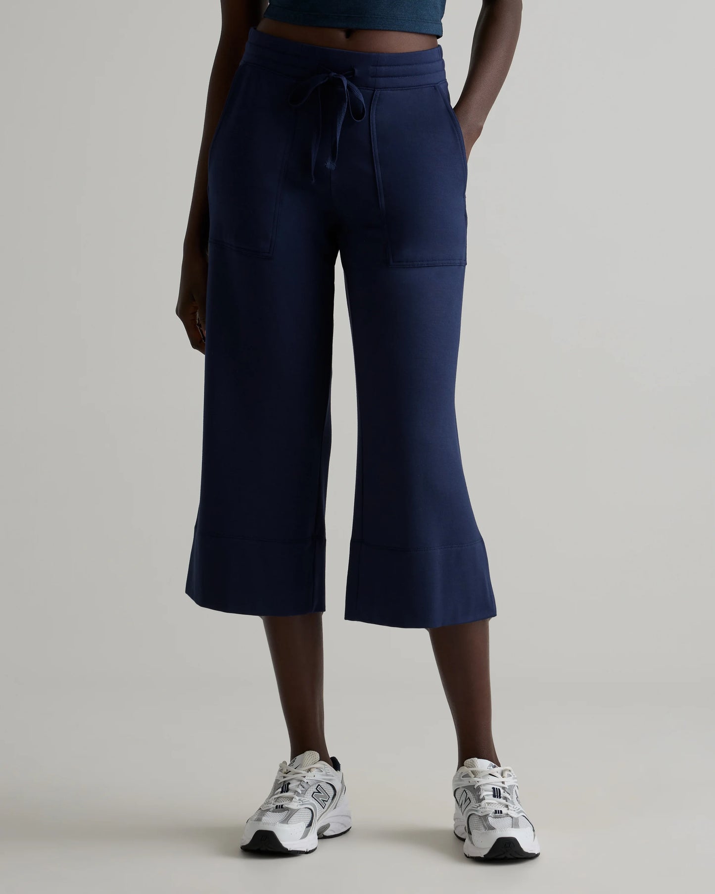 SuperSoft Fleece Cropped Wide Leg Pants - XS / Dried Fig