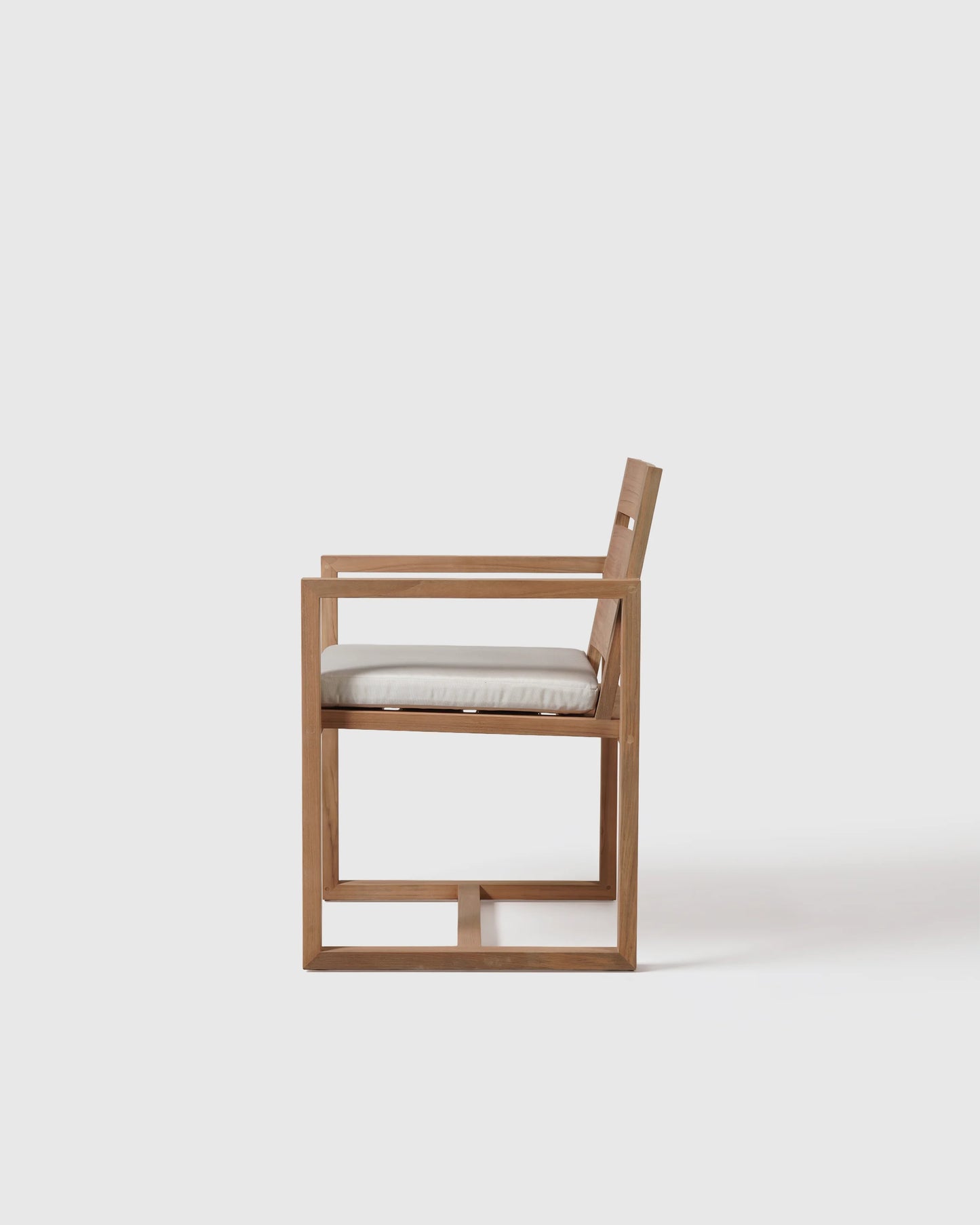 Linear Solid Teak Outdoor Dining Armchair - One Size / Natural Teak