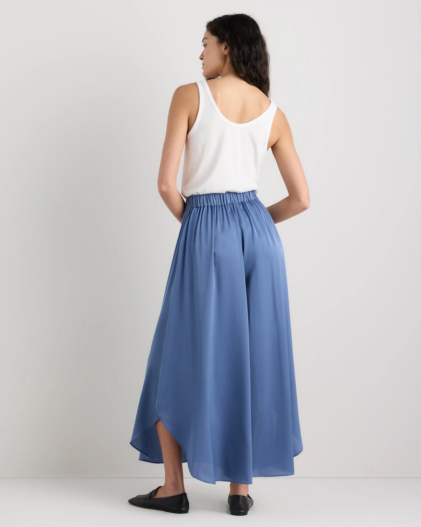 Washable Stretch Silk Palazzo Pants - XS / Black