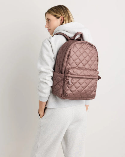 Transit Quilted Commuter Backpack - One Size / Taupe Brown