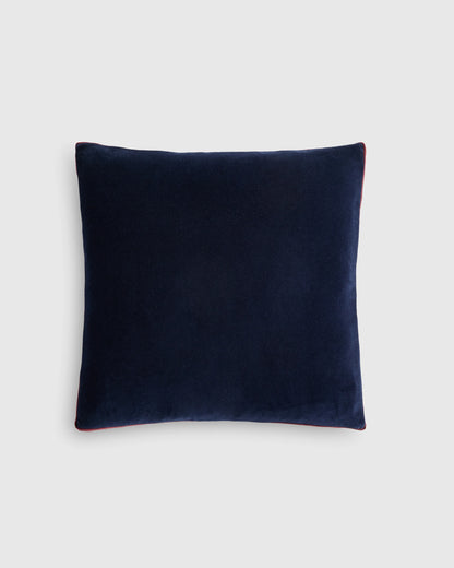 Contrast Velvet Edge Pillow Cover - 20x20 / Taupe/Espresso