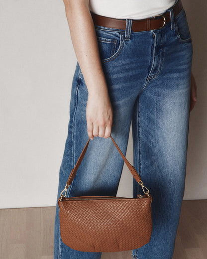 Sloane Handwoven Mini Shoulder Bag - One Size / Cognac