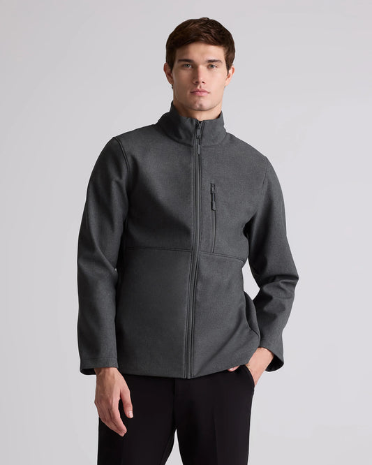 Softshell Fleece-Lined Full-Zip Jacket - S / Heather Shady Charcoal
