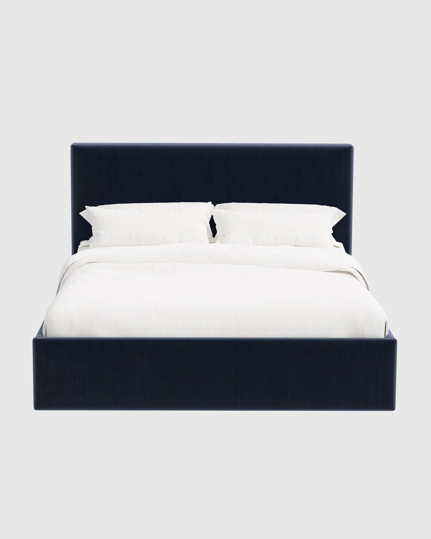 Square Bed in Performance Velvet - Full / Chocolate
