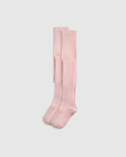 Organic Cotton Rib Tights (2-pack) - 6-7Y / Ivory