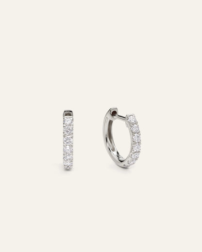 14K Gold Lab Grown Diamond Huggies - 12mm / Yellow Gold