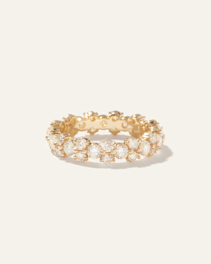 14K Gold Lab Grown Diamond Cluster Eternity Band - 5 / Yellow Gold