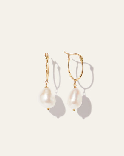 Freshwater Cultured Pearl Hoops - One Size / Gold Vermeil