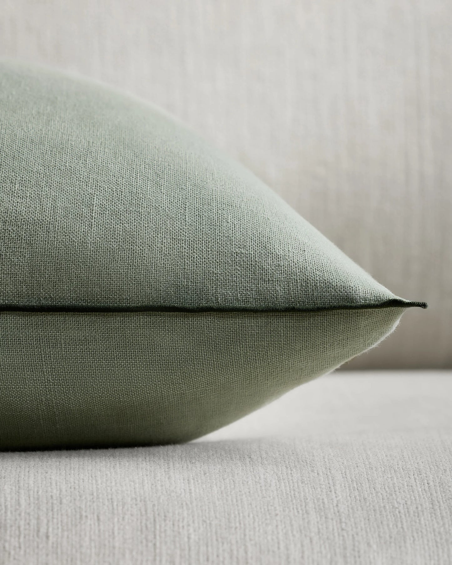 Contrast European Linen Pillow Cover (Set of 2) - 12x20 / Sage/Pine