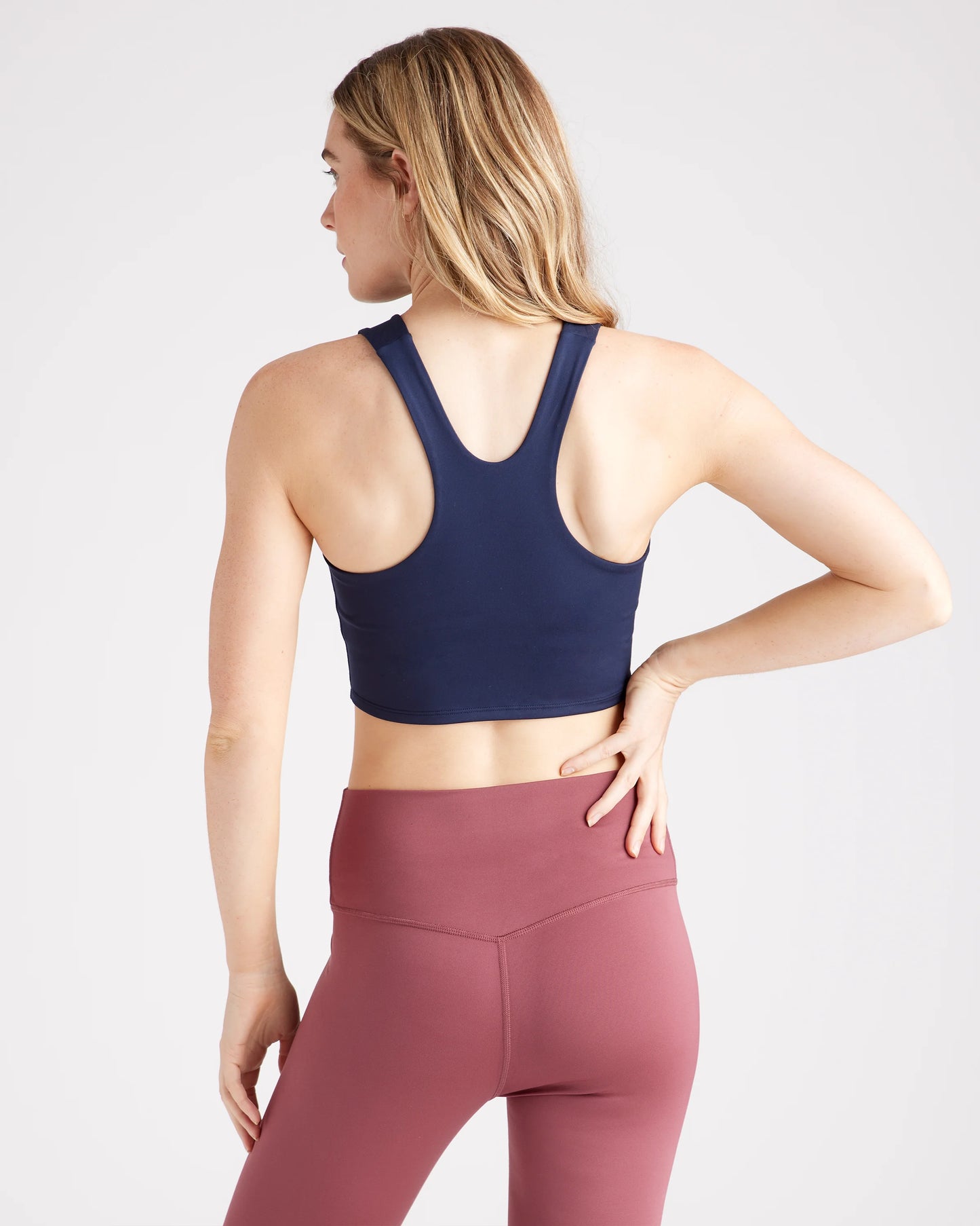 Ultra-Soft High-Neck Cropped Tank - XS / Navy