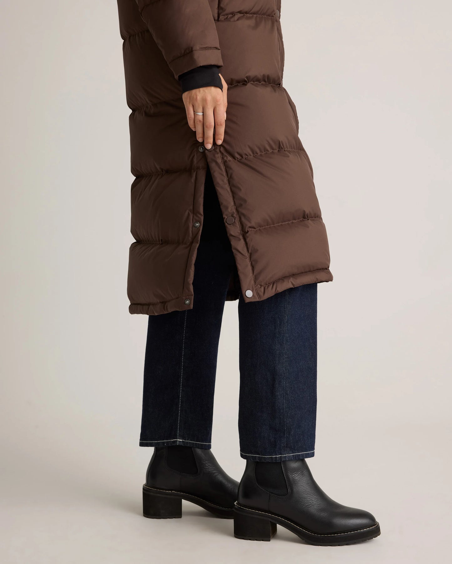 Responsible Down Long Puffer Jacket - XS / Black