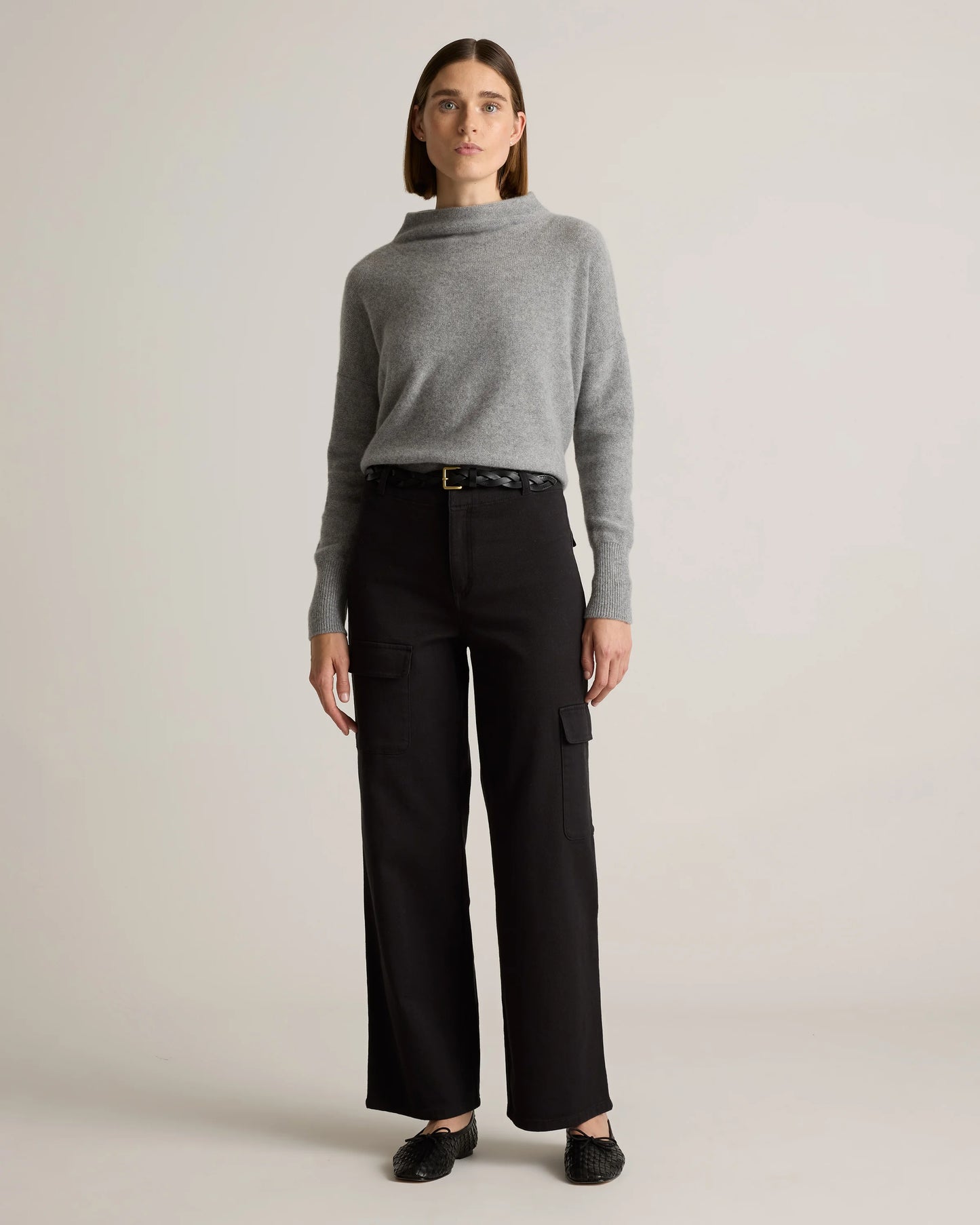 Organic Stretch Cotton Twill Cargo Pants - 0 / Light Khaki
