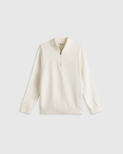 Boys 100% Organic Cotton Quarter-Zip Sweater - 2T / Navy