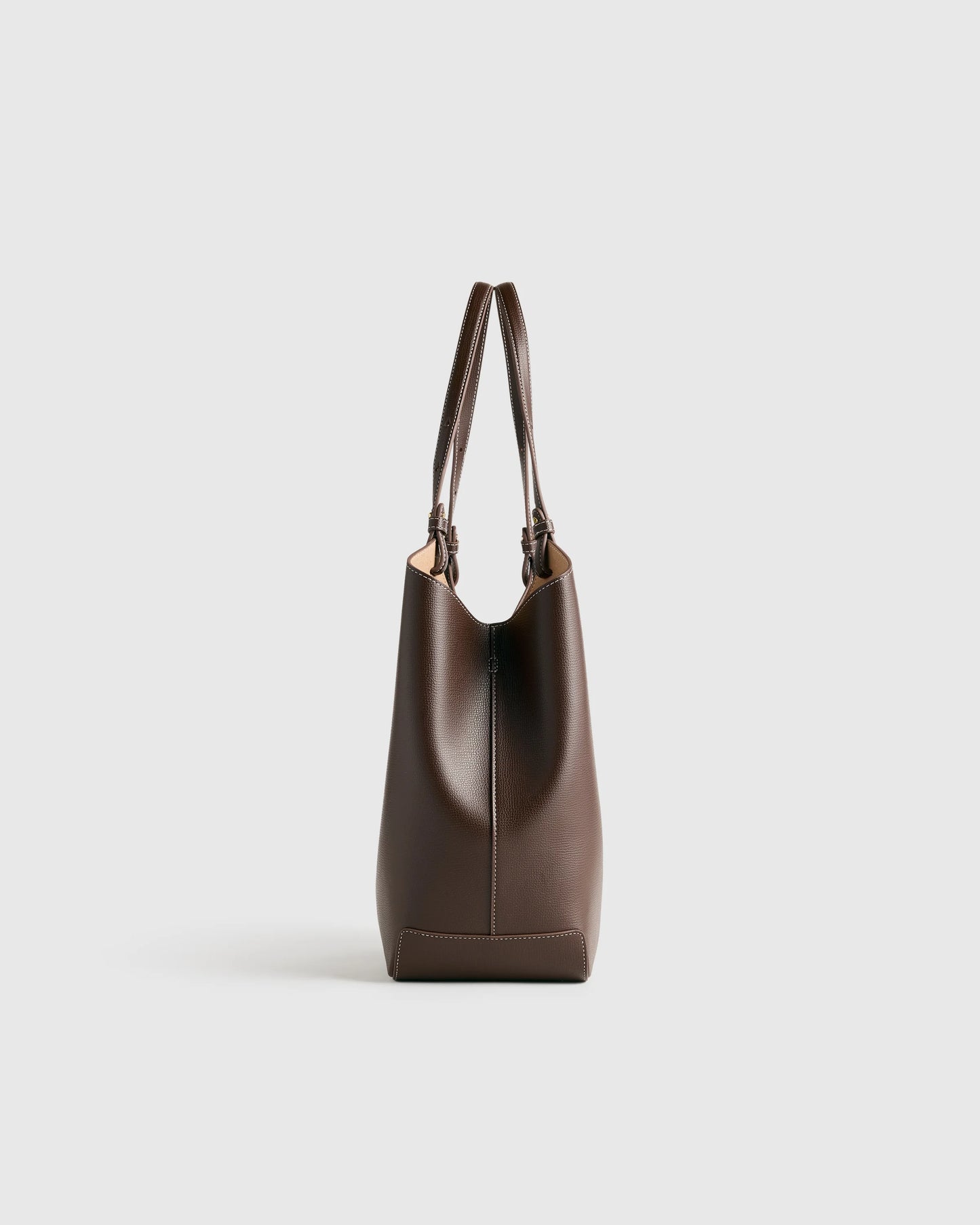 Italian Leather Trapeze Tote - One Size / Dark Brown