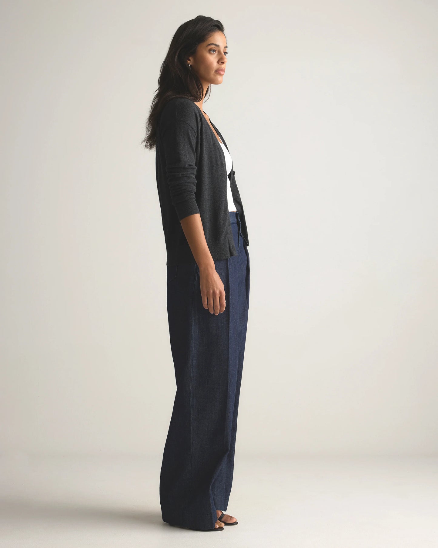 Lightweight Cotton Cashmere Cardigan - XS / Heather Oatmeal
