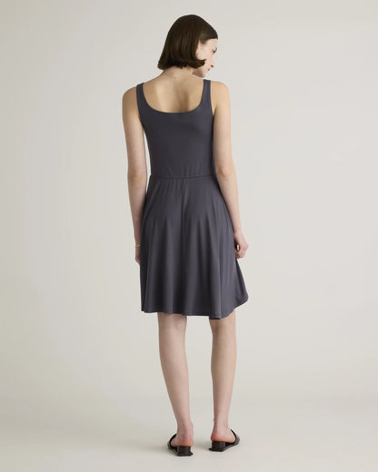 Tencel Jersey Fit & Flare Mini Dress - XS / Carbon Grey