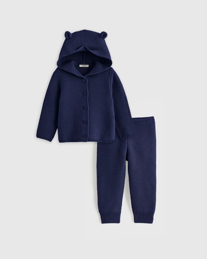 100% Organic Cotton Sweater Set - 0-3M / Ivory