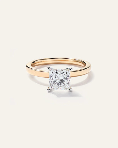 Lab Grown Diamond Princess Comfort Fit Engagement Ring - 1.5ct - 4 / Yellow Gold