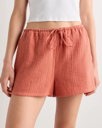 100% Organic Cotton Gauze Shorts - XS / Orchid Blue