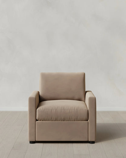 Brennan Accent Chair in Performance Velvet - One Size / Pine
