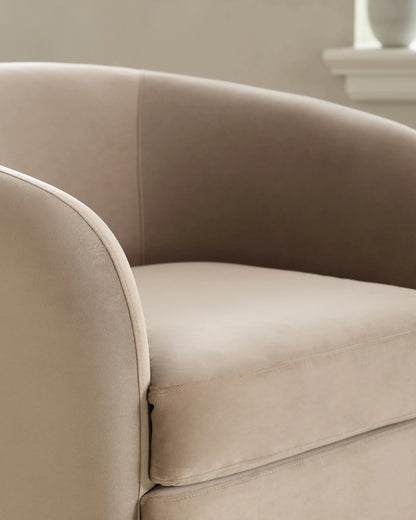 Performance Velvet Swivel Chair - One Size / Performance Velvet Taupe