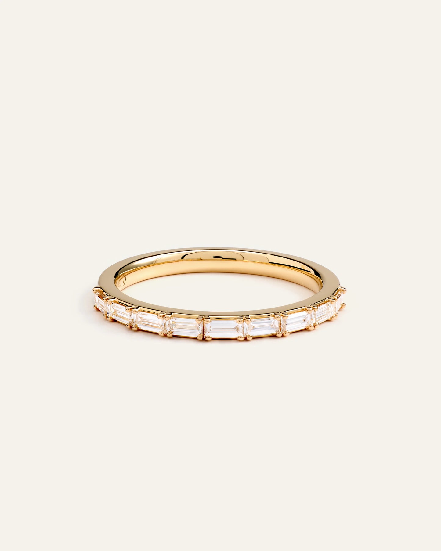 14K Gold Lab Grown Diamond Baguette Band - 5 / Yellow Gold
