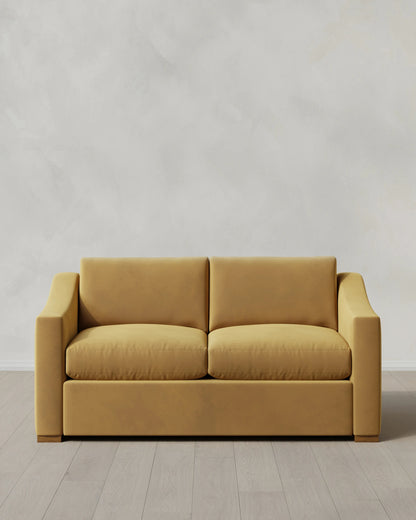 Hollis Slope Arm Sofa in Performance Velvet - 72" / Ivory
