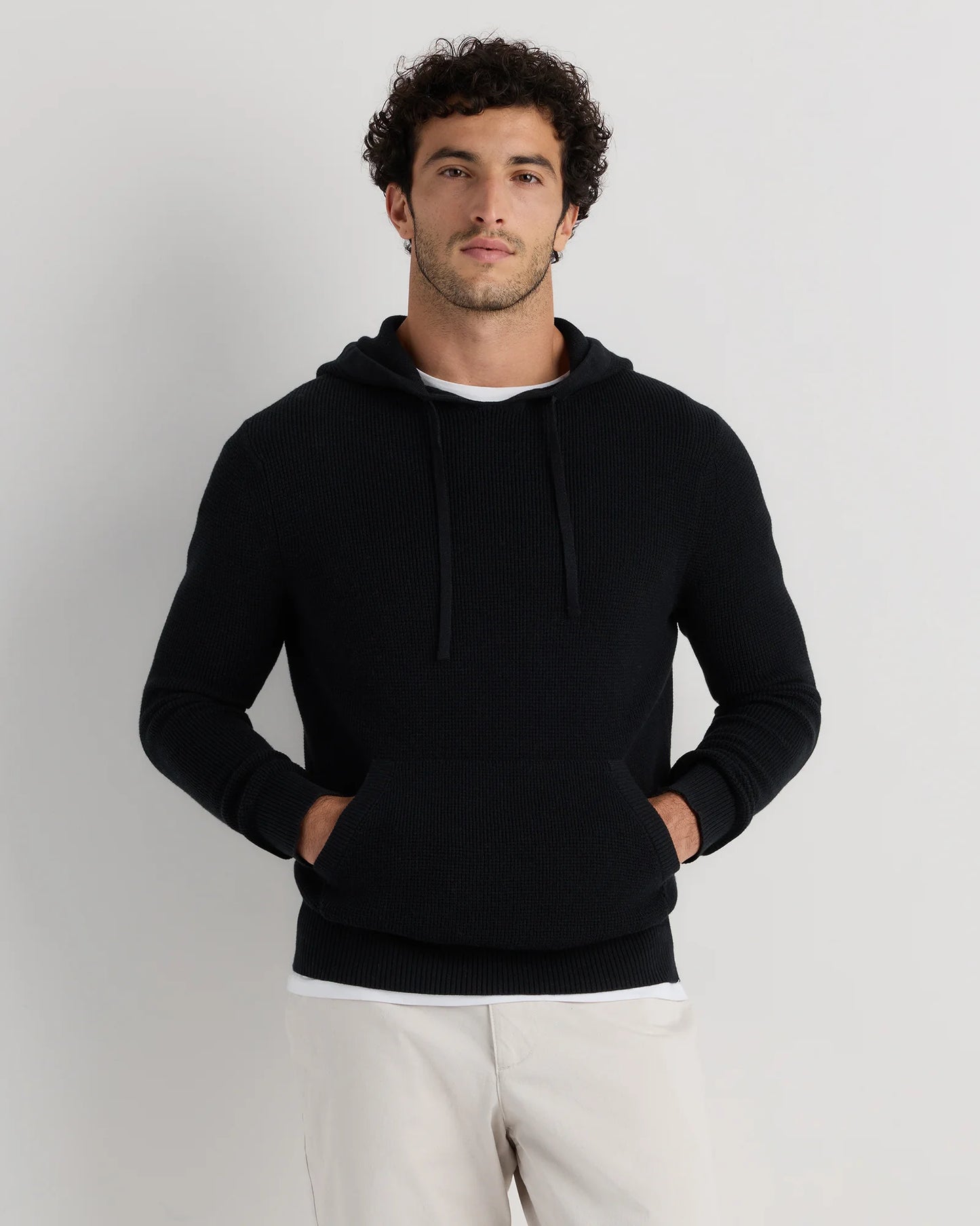 Organic Cotton Cashmere Waffle Hoodie - S / Bayberry Olive