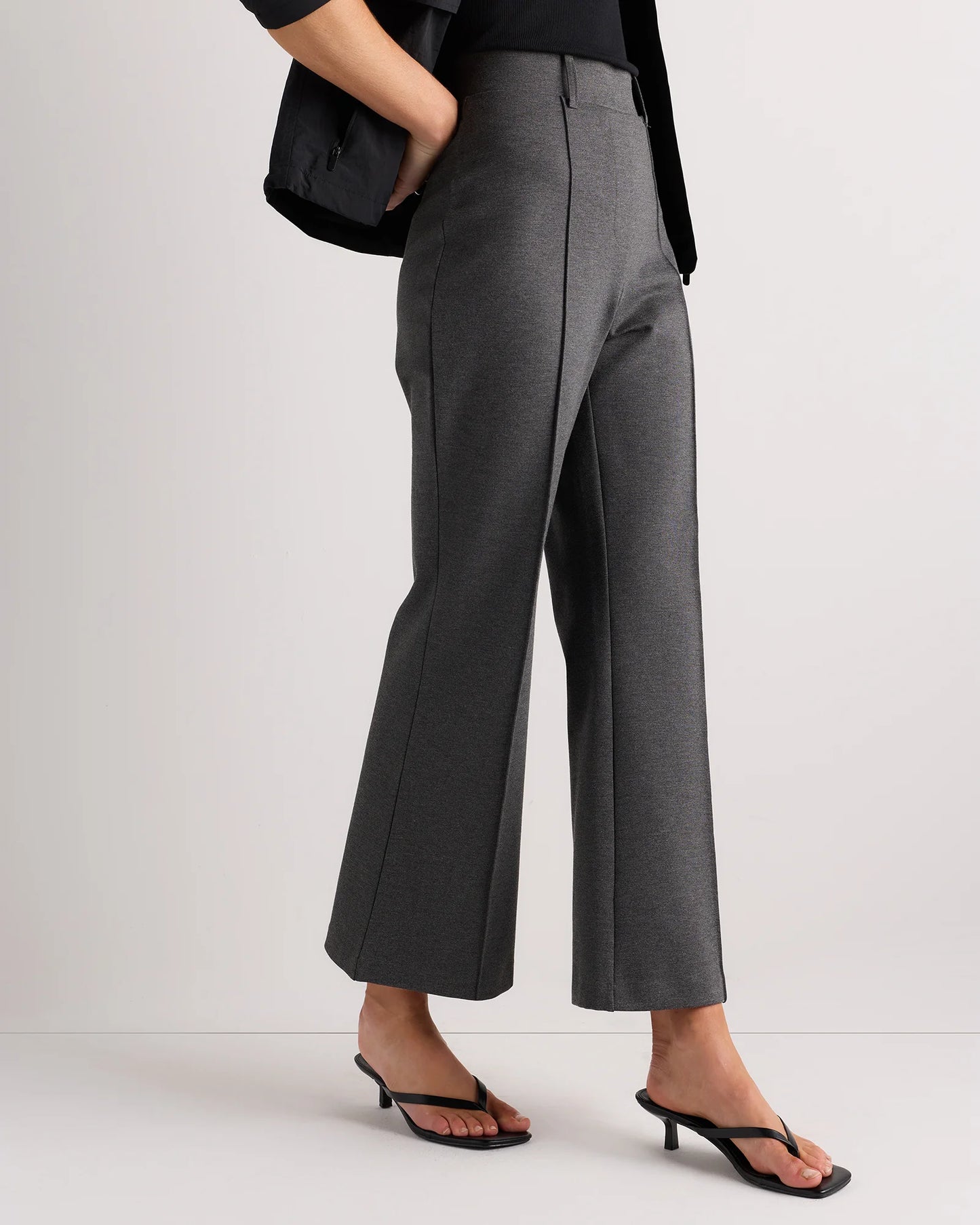 Ultra-Stretch Ponte Flare Leg Pants - XS / Charcoal