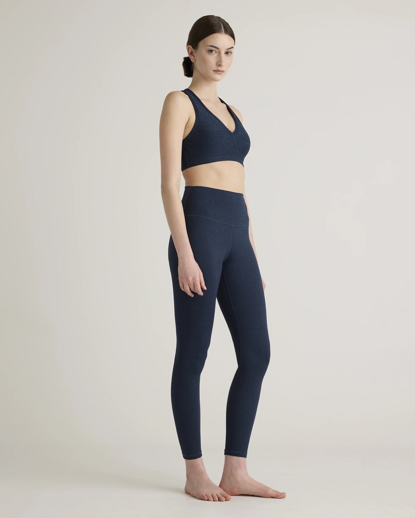 Ultra-Soft V-Neck Racerback Bra - XS / Heather Black