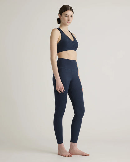 Ultra-Soft V-Neck Racerback Bra - XS / Heather Black