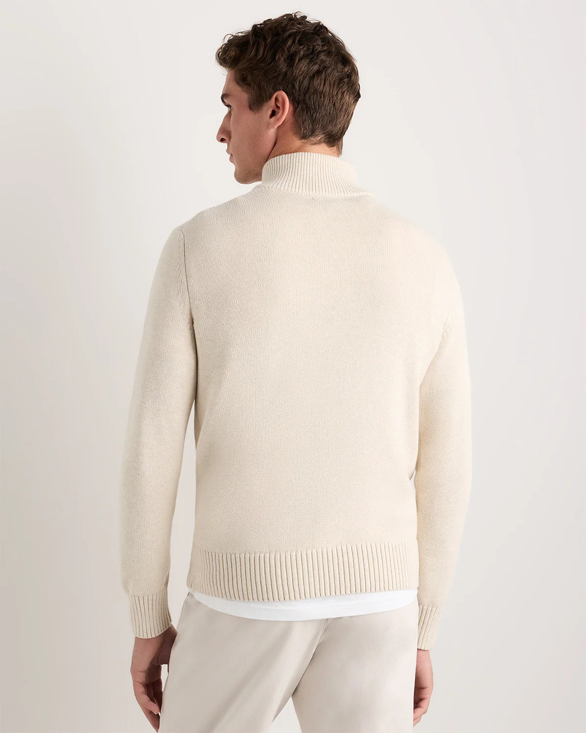 100% Organic Cotton Quarter-Zip Sweater - S / Moonstone Blue