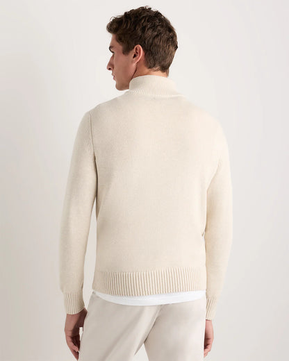 100% Organic Cotton Quarter-Zip Sweater - S / Moonstone Blue