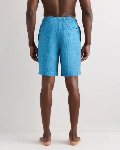 Italian Swim Trunks - 9" - S / Navy Palms
