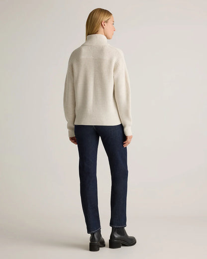 Australian Merino Wool Half Zip Sweater - XS / Heather Grey