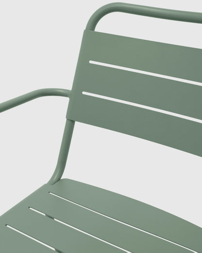 Powder-Coated Aluminum Outdoor Stacking Armchair (Set of 2) - Set of 2 / Sage Green