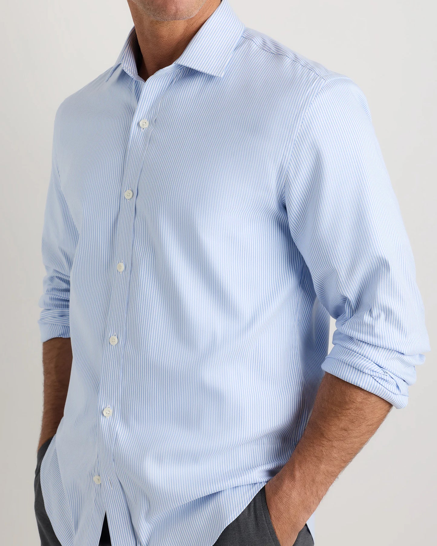 Comfortflex Performance Dress Shirt - S / Blue Stripe