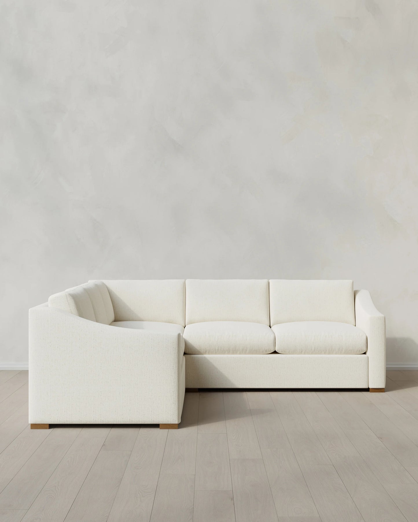 Hollis Slope Arm L Sectional in Performance Chenille Linen Blend - 110x110 / Snow